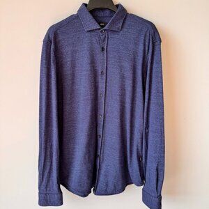 Hugo Boss Slim Fit Stretch Cotton Button-Up Shirt Blue